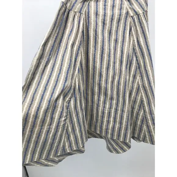 Free People Beige Blue Striped Sleeveless Mini Dress Womens 4 - Picture 4 of 11